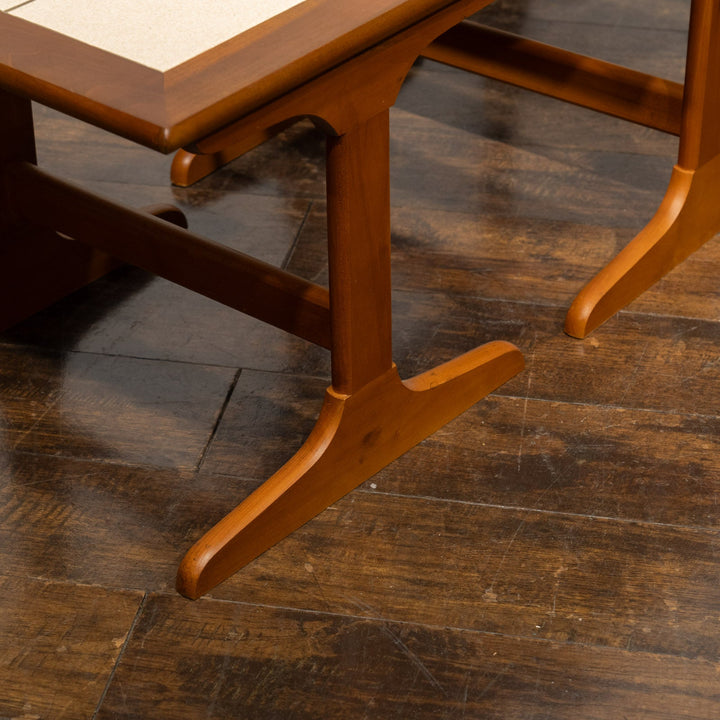 趣のある花模様のタイル天板が素敵 タイルトップ 3段 ネストテーブル /23I