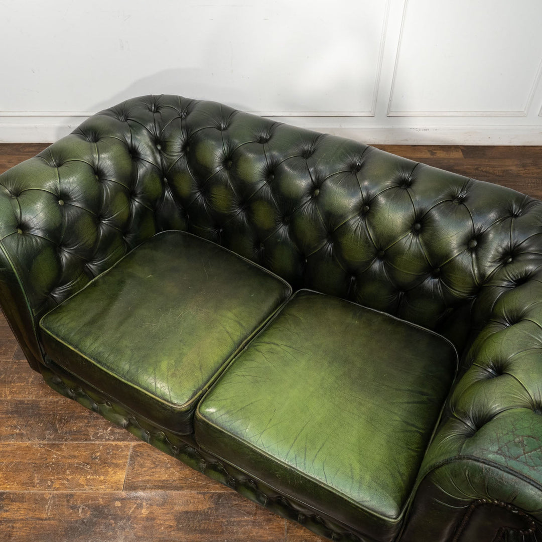 チェスターフィールド グリーン ソファ 2人掛け /23I