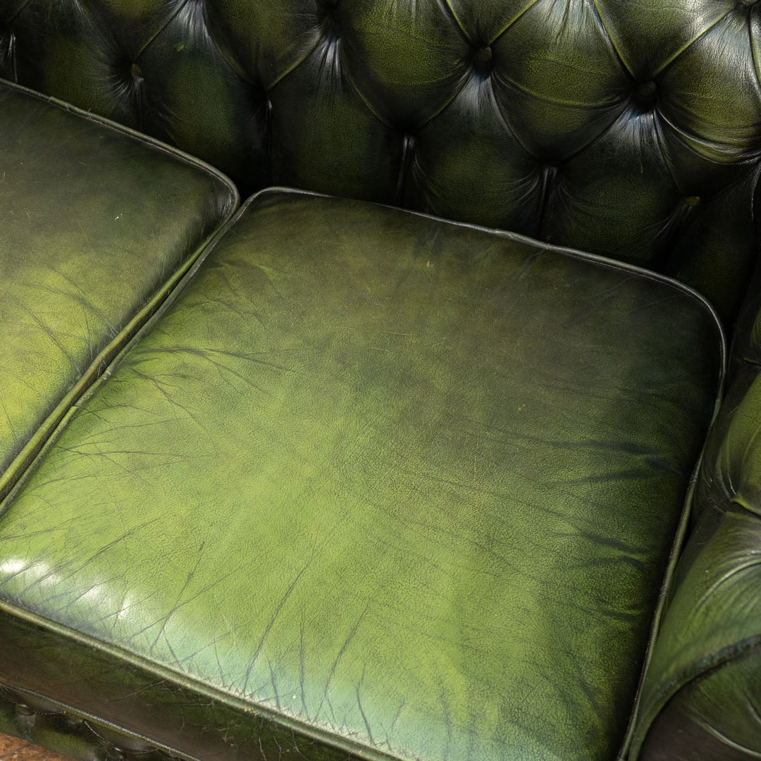 チェスターフィールド グリーン ソファ 2人掛け /23I