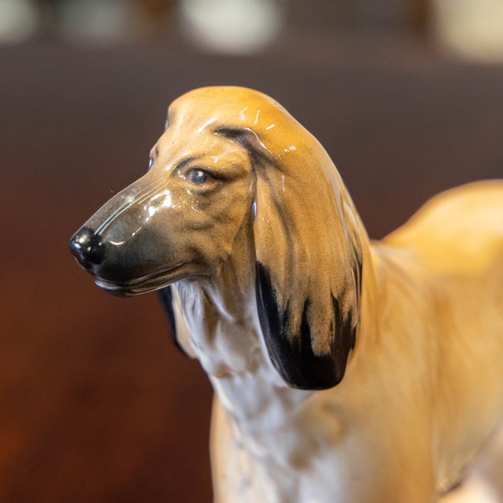【BESWICK ベスウィック】ふさふさの長い毛を持つアフガンハウンドを表現 ドッグフィギュリン[m]