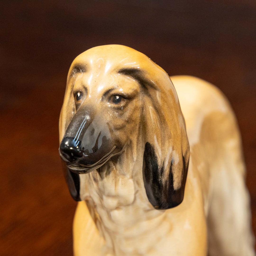 【BESWICK ベスウィック】ふさふさの長い毛を持つアフガンハウンドを表現 ドッグフィギュリン[m]