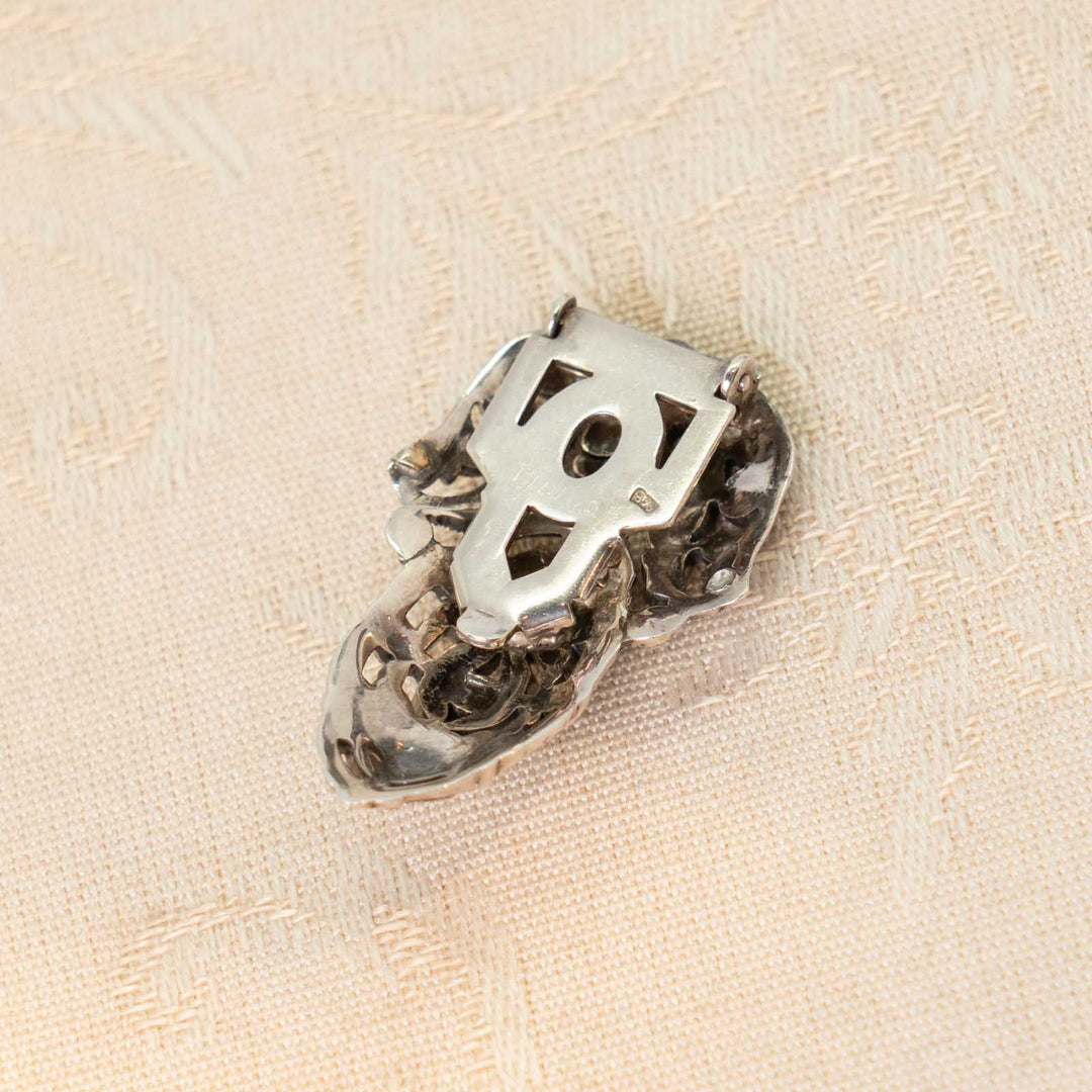 アールデコを感じる繊細なデザインが美しい スターリングシルバー マルカジット ドレスクリップ /23K-A[m]