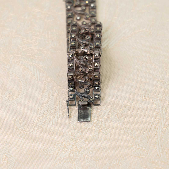 繊細なデザインや透かし装飾が独特の存在感 スターリングシルバー マルカジット ブレスレット /23K-B[m]