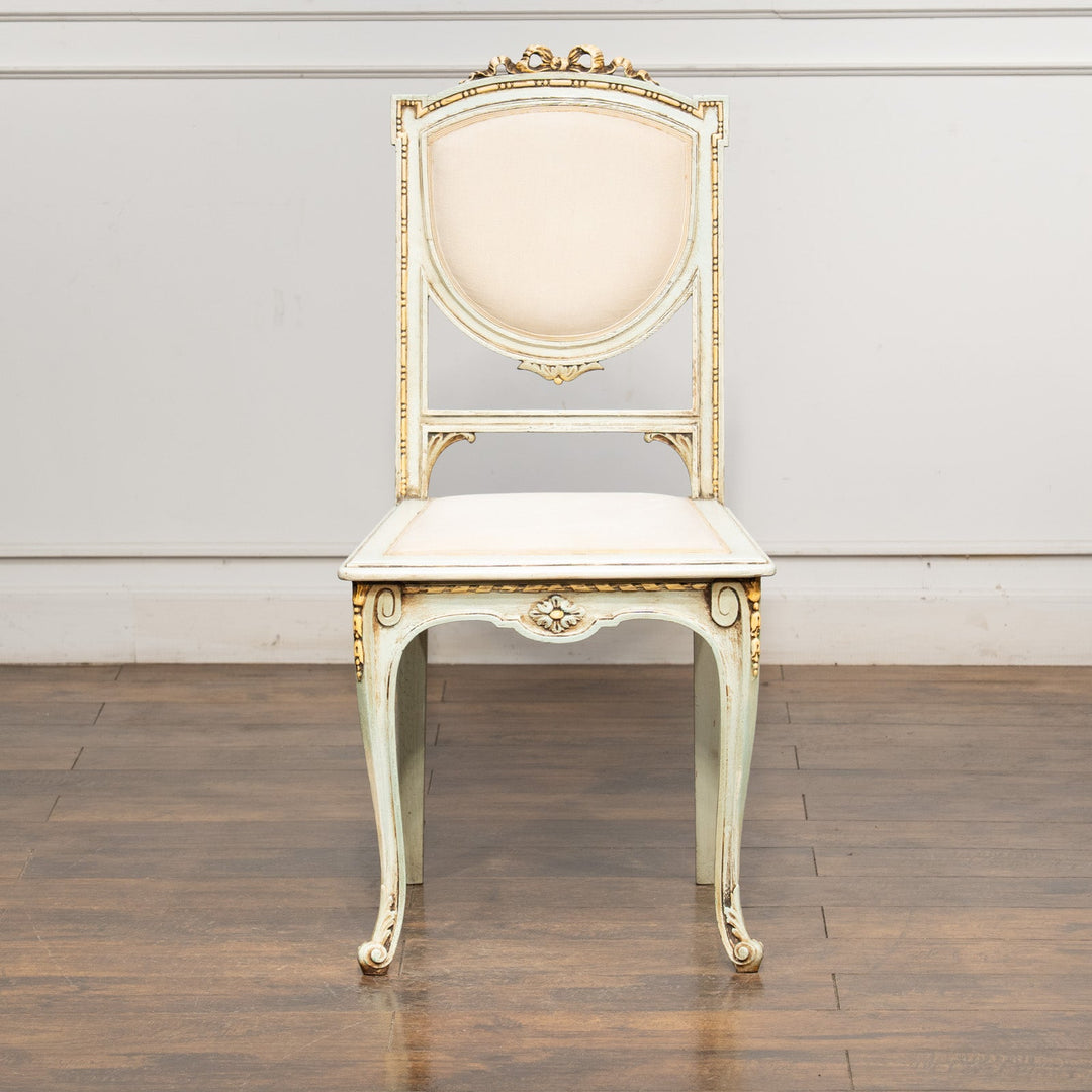 トップのリボンモチーフや花模様が上品 フレンチスタイル サロンチェア /23K-2　