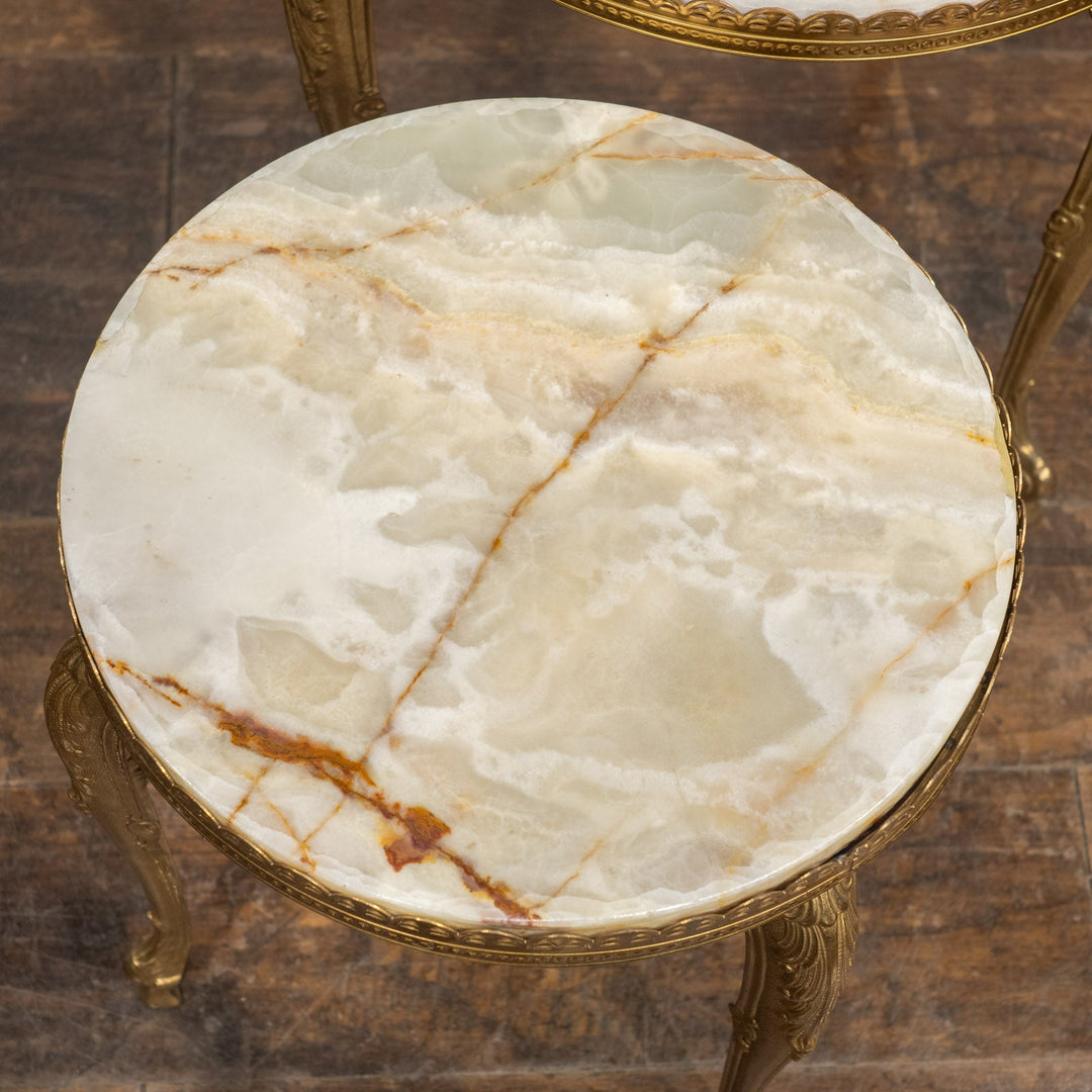 マーブルトップ ラウンド 3段 ネストテーブル /23K