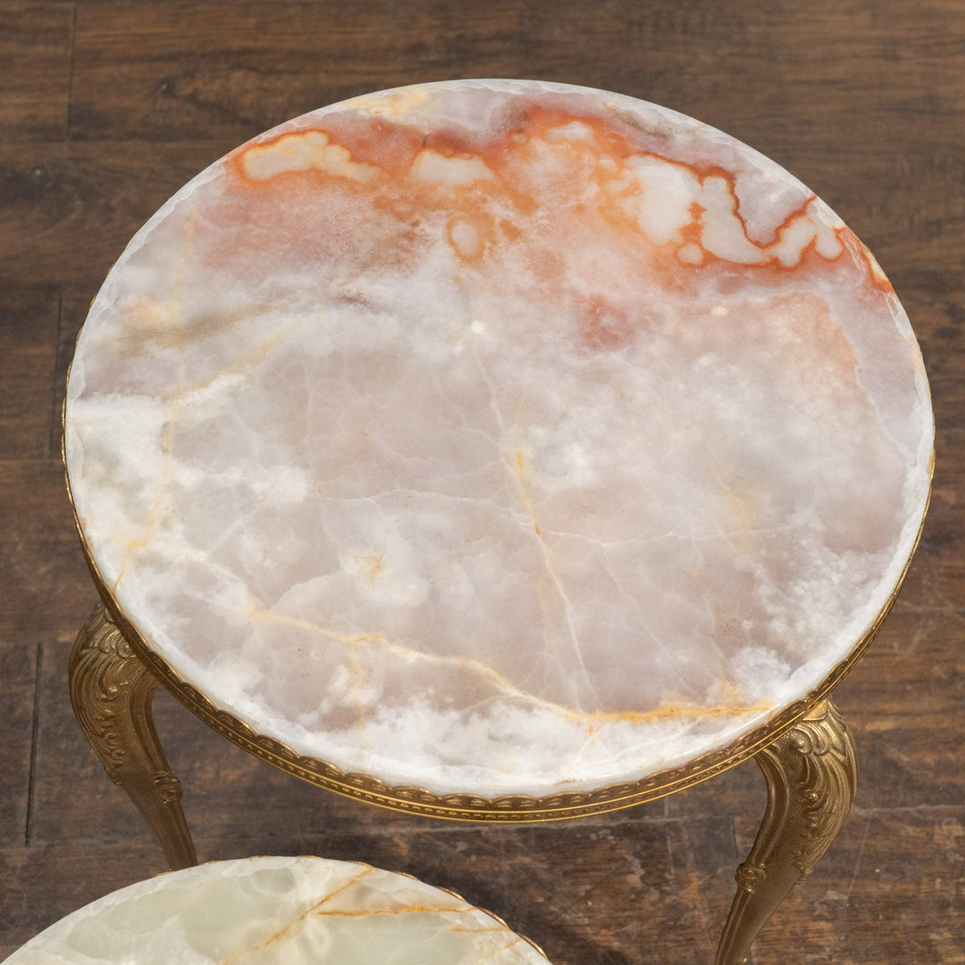 マーブルトップ ラウンド 3段 ネストテーブル /23K