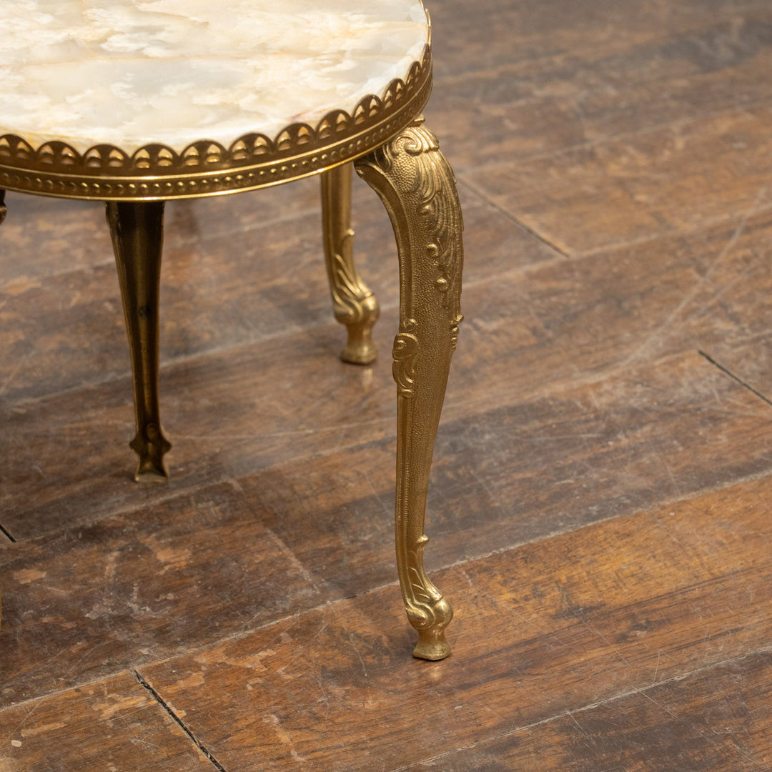 マーブルトップ ラウンド 3段 ネストテーブル /23K