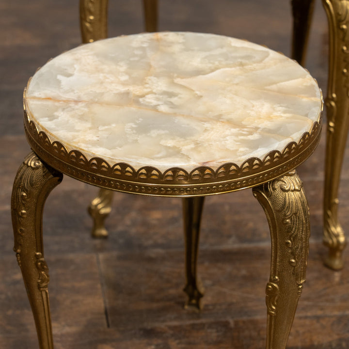 マーブルトップ ラウンド 3段 ネストテーブル /23K