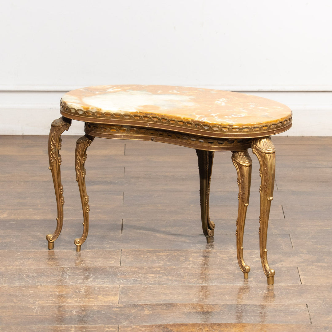 キドニーシェイプ マーブルトップ 2段ネストテーブル /23K