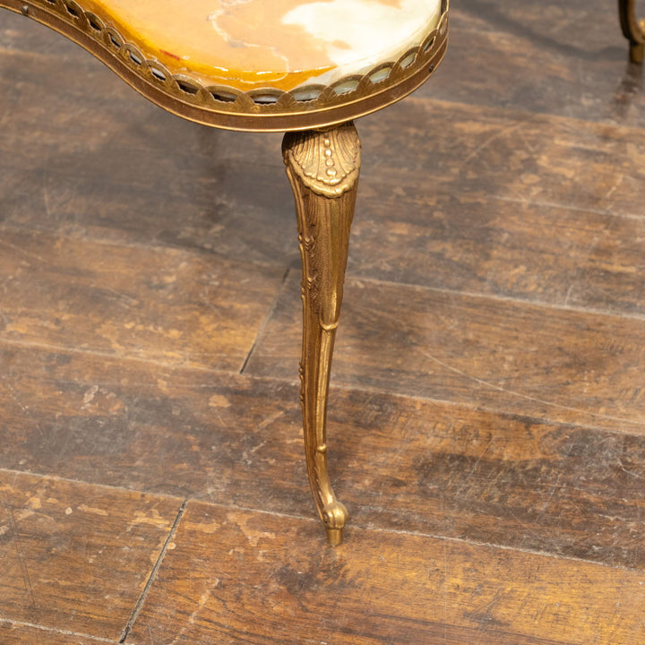 キドニーシェイプ マーブルトップ 2段ネストテーブル /23K