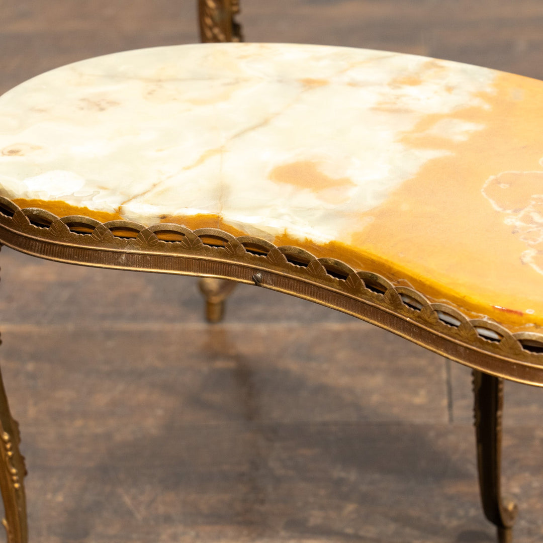 キドニーシェイプ マーブルトップ 2段ネストテーブル /23K