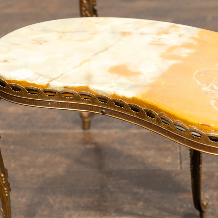 キドニーシェイプ マーブルトップ 2段ネストテーブル /23K