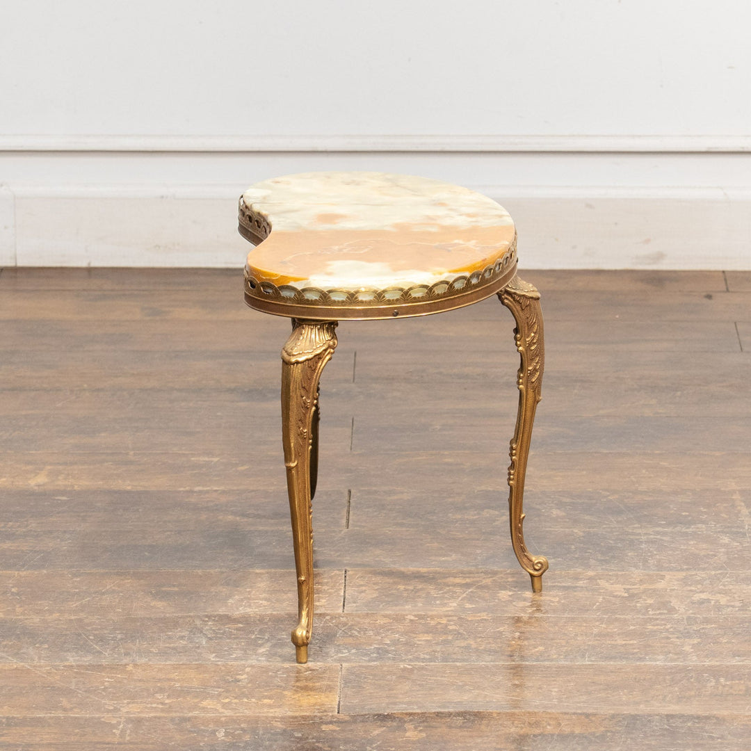 キドニーシェイプ マーブルトップ 2段ネストテーブル /23K