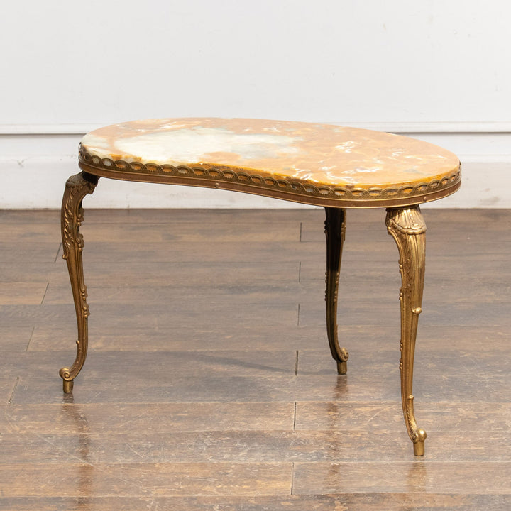 キドニーシェイプ マーブルトップ 2段ネストテーブル /23K