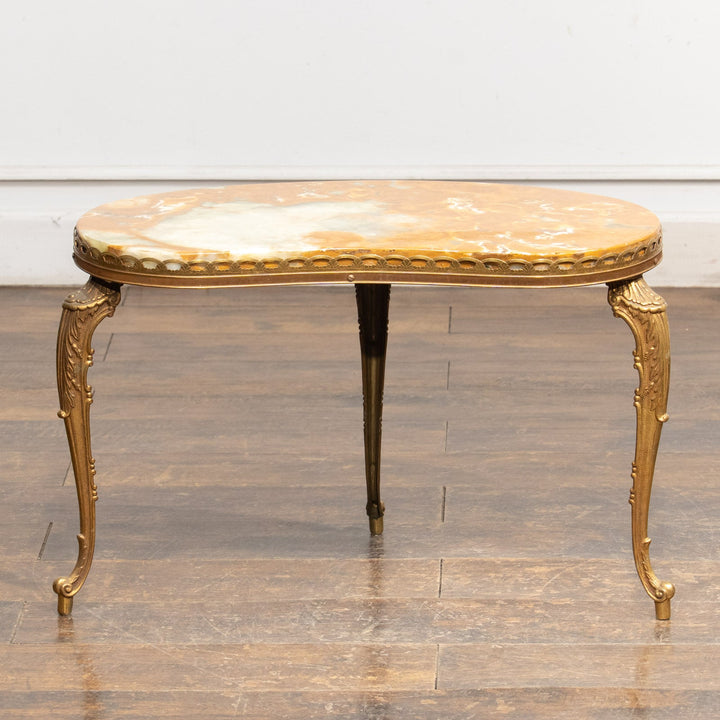 キドニーシェイプ マーブルトップ 2段ネストテーブル /23K