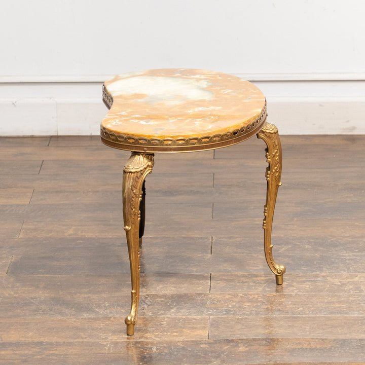 キドニーシェイプ マーブルトップ 2段ネストテーブル /23K