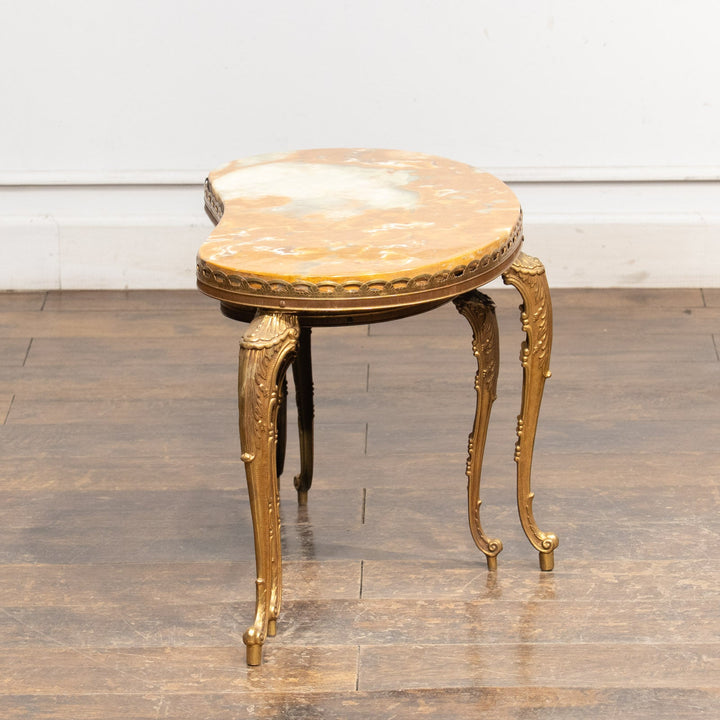 キドニーシェイプ マーブルトップ 2段ネストテーブル /23K