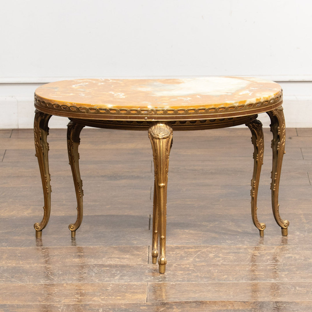 キドニーシェイプ マーブルトップ 2段ネストテーブル /23K