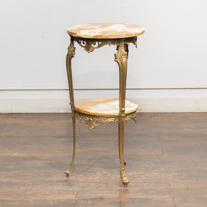 マーブルトップ ラウンド 2段 オケージョナルテーブル /23K-A