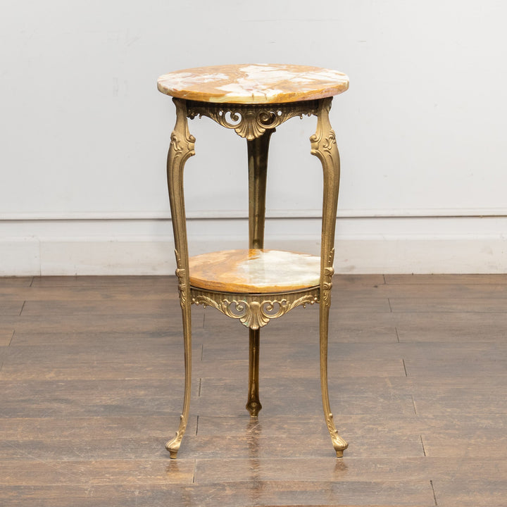 マーブルトップ ラウンド 2段 オケージョナルテーブル /23K-A