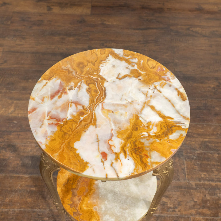 マーブルトップ ラウンド 2段 オケージョナルテーブル /23K-A