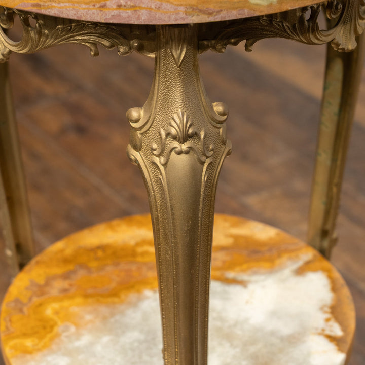 マーブルトップ ラウンド 2段 オケージョナルテーブル /23K-A