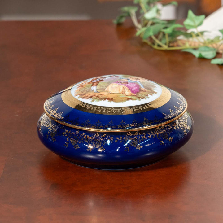【LIMOGES リモージュ】優雅なシルエットに華やかな装飾が目を惹く トリンケットボックス[m]