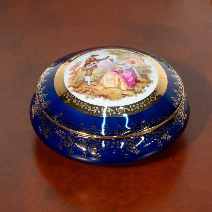 【LIMOGES リモージュ】優雅なシルエットに華やかな装飾が目を惹く トリンケットボックス[m]