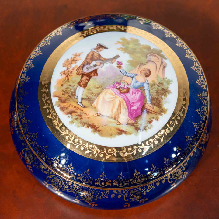 【LIMOGES リモージュ】優雅なシルエットに華やかな装飾が目を惹く トリンケットボックス[m]