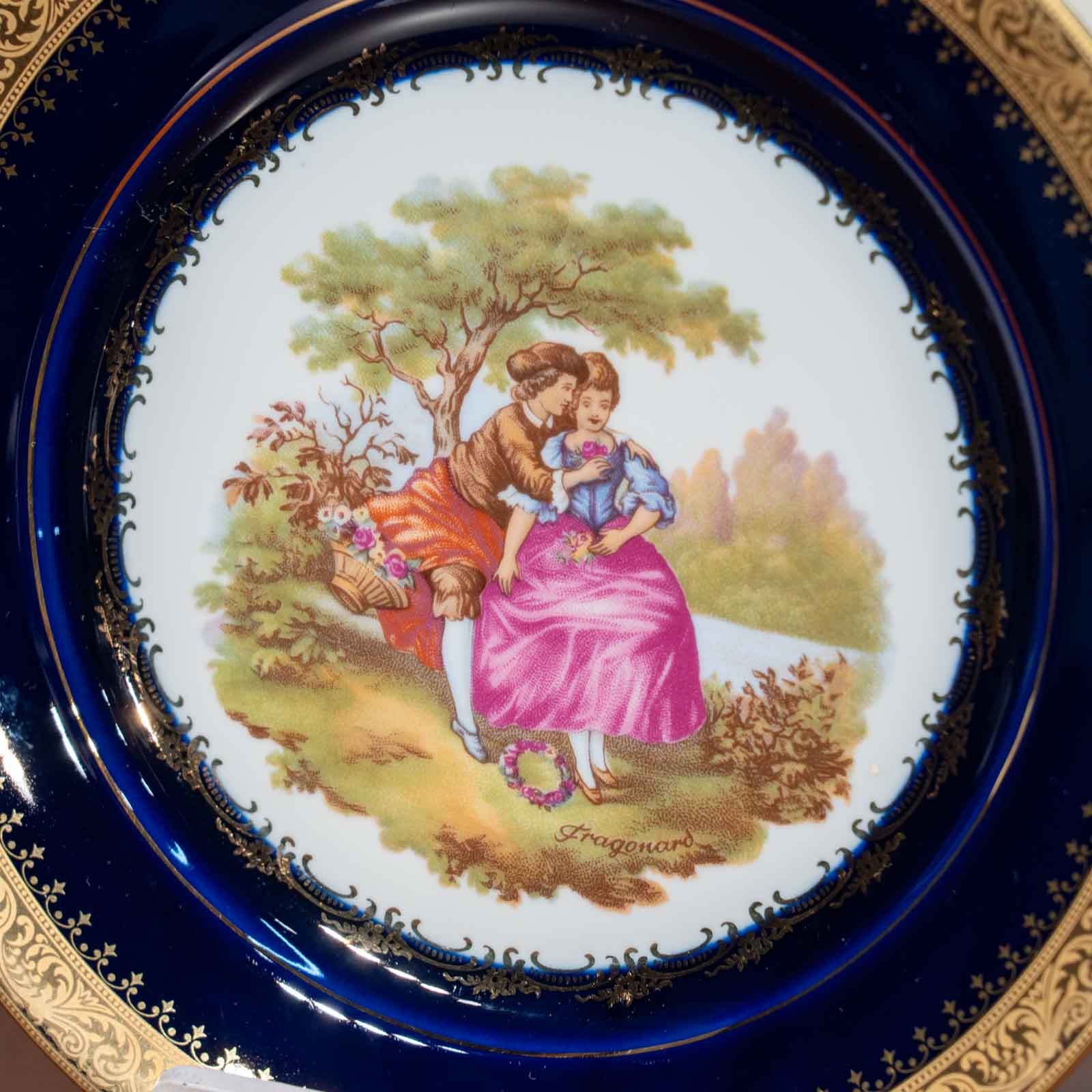 LIMOGES リモージュ】深いコバルトブルーに22金が深い輝きを放つ 飾り