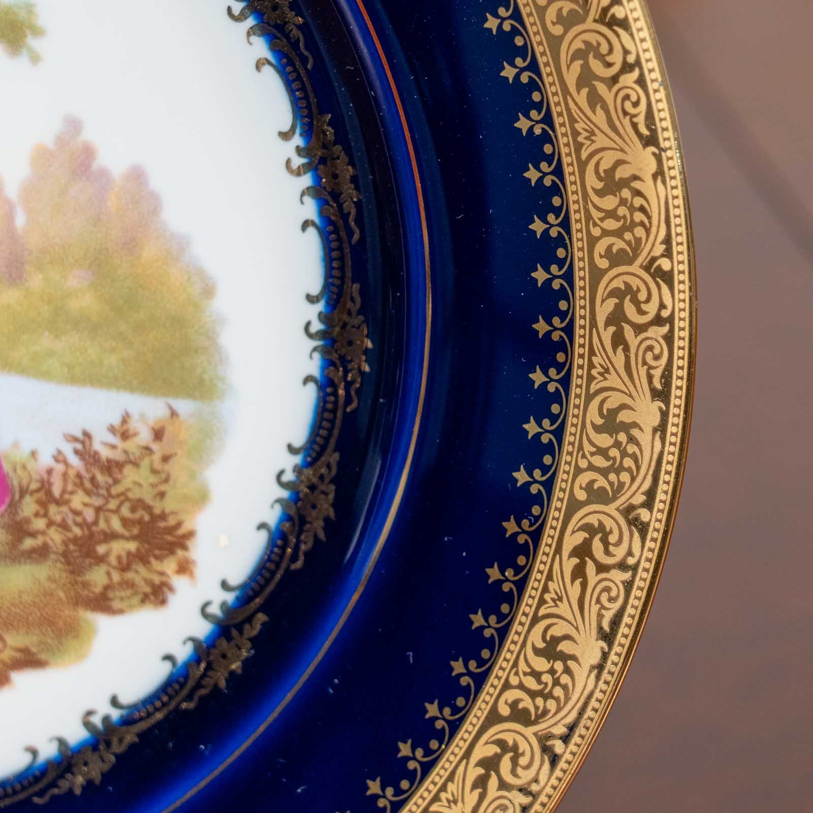 LIMOGES リモージュ】深いコバルトブルーに22金が深い輝きを放つ 飾り