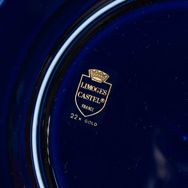 【LIMOGES リモージュ】深いコバルトブルーに22金が深い輝きを放つ 飾り皿[m]