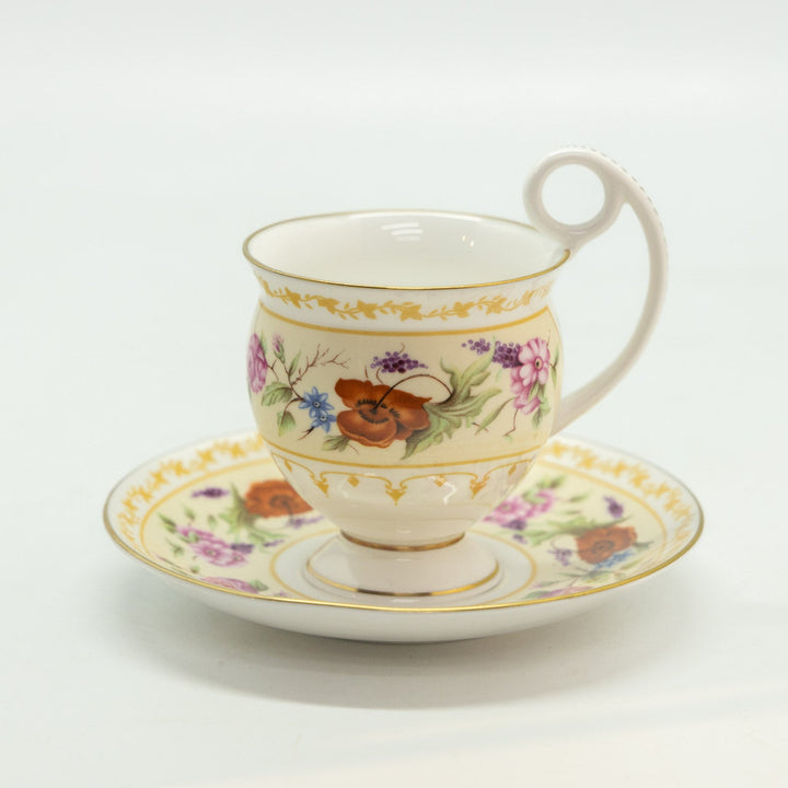 【ROYAL WORCESTER ロイヤルウースター Cabinet Flowers キャビネットフワラーズ】コーヒーカップ&ソーサー[m]
