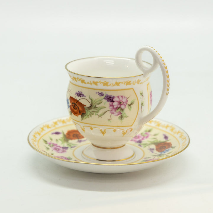 【ROYAL WORCESTER ロイヤルウースター Cabinet Flowers キャビネットフワラーズ】コーヒーカップ&ソーサー[m]
