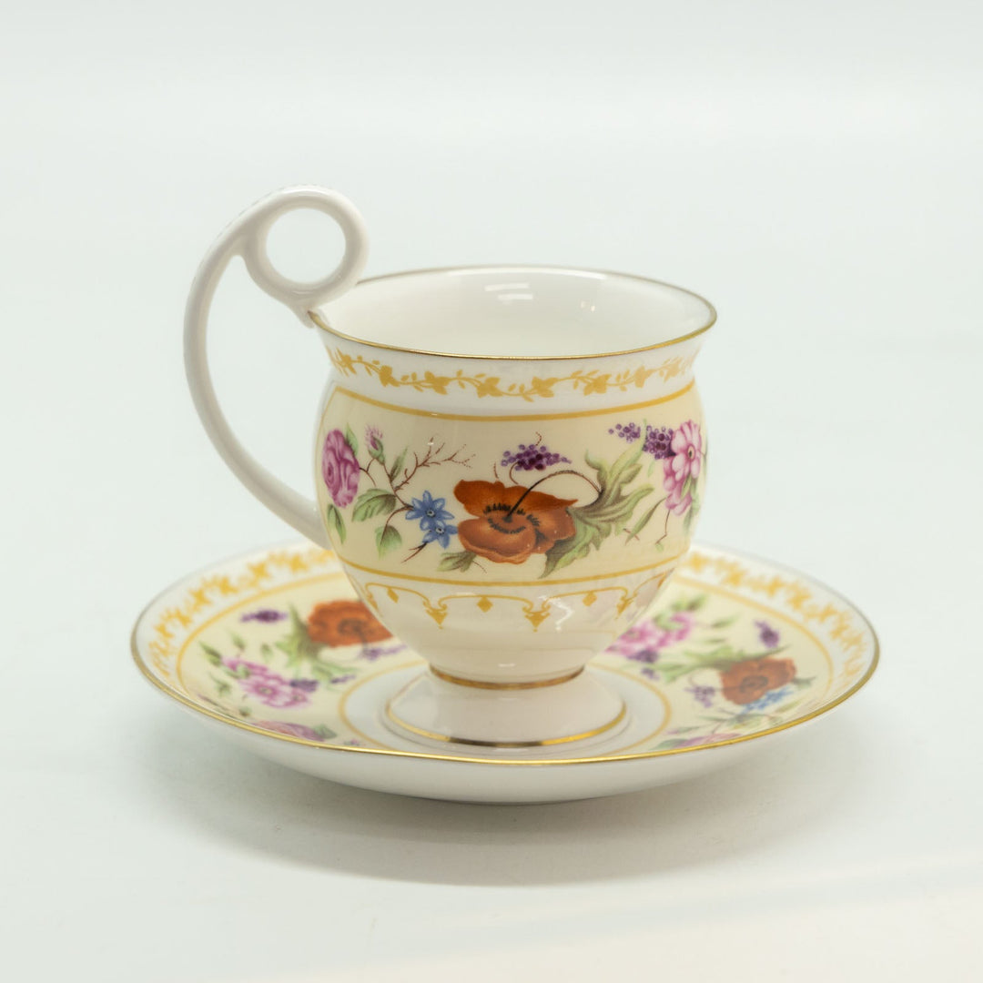 【ROYAL WORCESTER ロイヤルウースター Cabinet Flowers キャビネットフワラーズ】コーヒーカップ&ソーサー[m]