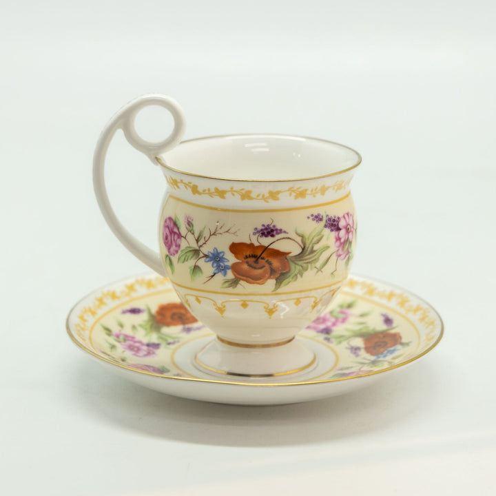 【ROYAL WORCESTER ロイヤルウースター Cabinet Flowers キャビネットフワラーズ】コーヒーカップ&ソーサー[m]