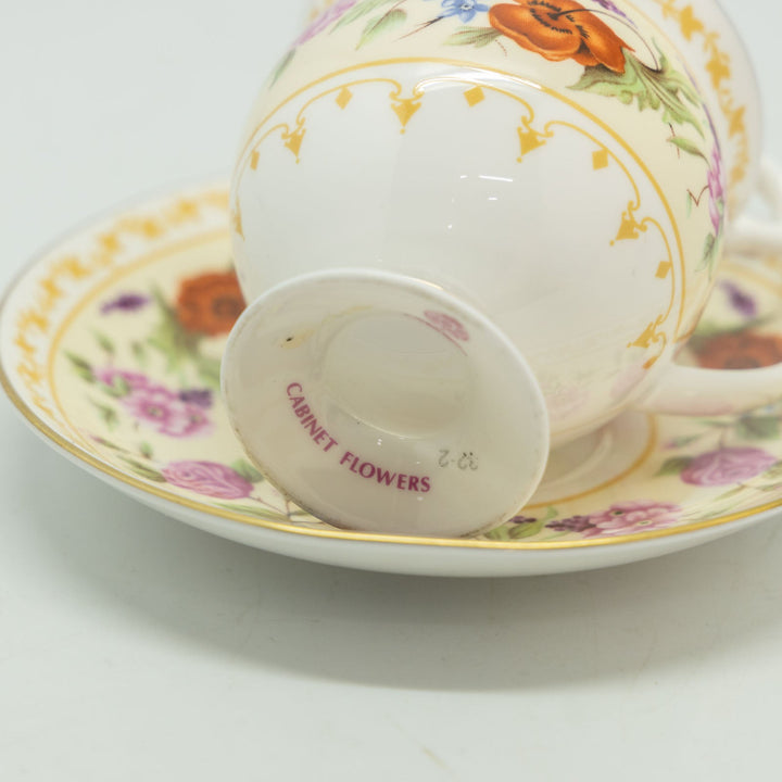 【ROYAL WORCESTER ロイヤルウースター Cabinet Flowers キャビネットフワラーズ】コーヒーカップ&ソーサー[m]