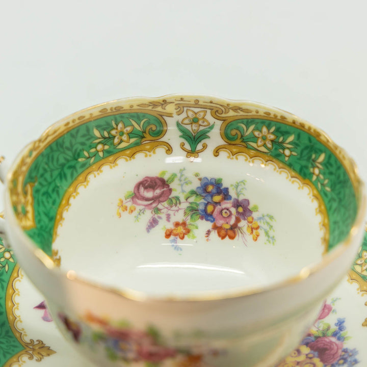 【PARAGON パラゴン】繊細なデザインに華やかな花柄が目を惹く コーヒーカップ&ソーサー[m]