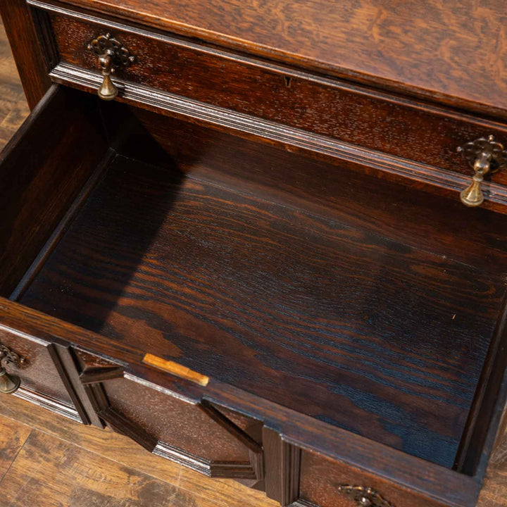 英国紳士の身だしなみを整えるために作られた贅沢な家具 レアな逸品 オーク シェービングスタンド[m]