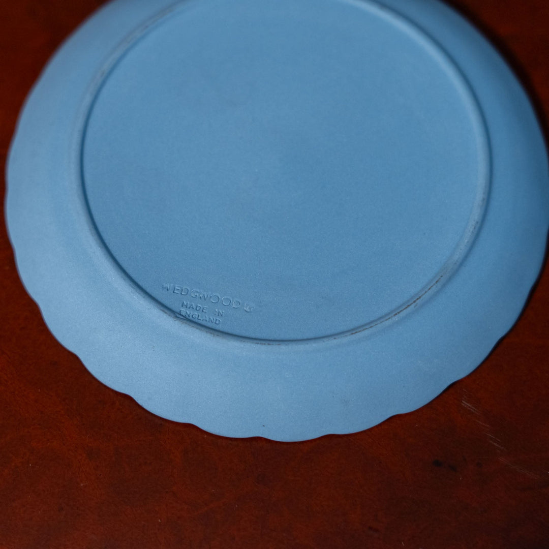 【WEDGWOOD ウェッジウッド Jasper ジャスパー】フラワーモチーフ ピンディッシュ ペールブルー /23K[m]