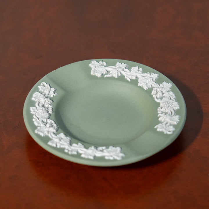 【WEDGWOOD ウェッジウッド Jasper ジャスパー】ラウンド アッシュトレイ セージグリーン /23K[m]