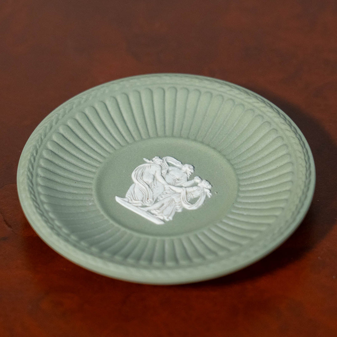 【WEDGWOOD ウェッジウッド Jasper ジャスパー】ラウンド ピンディッシュ セージグリーン /23K[m]