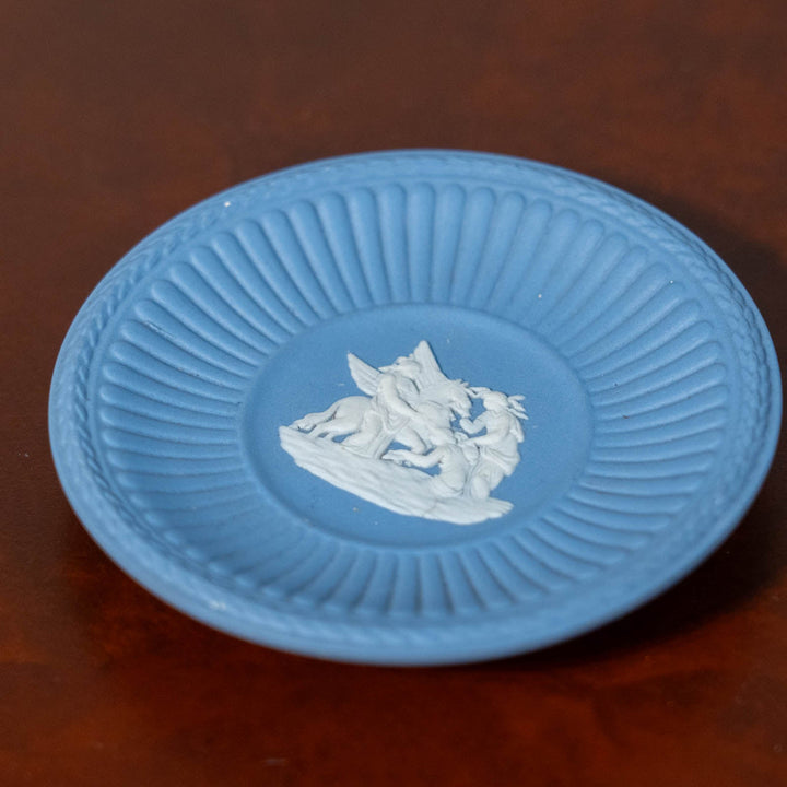 【WEDGWOOD ウェッジウッド Jasper ジャスパー】ラウンド ピンディッシュ ペールブルー /23K[m]