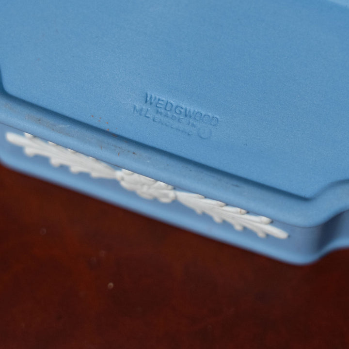 【WEDGWOOD ウェッジウッド Jasper ジャスパー】蓋付き小物入れ トリンケットボックス ペールブルー /23K[m]