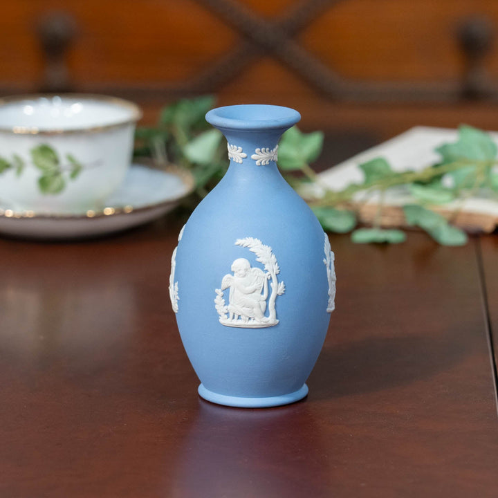 【WEDGWOOD ウェッジウッド Jasper ジャスパー】フラワーベース ペールブルー /23K-C[m]