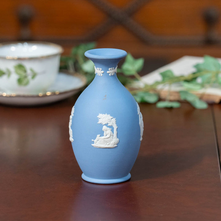 【WEDGWOOD ウェッジウッド Jasper ジャスパー】フラワーベース ペールブルー /23K-C[m]