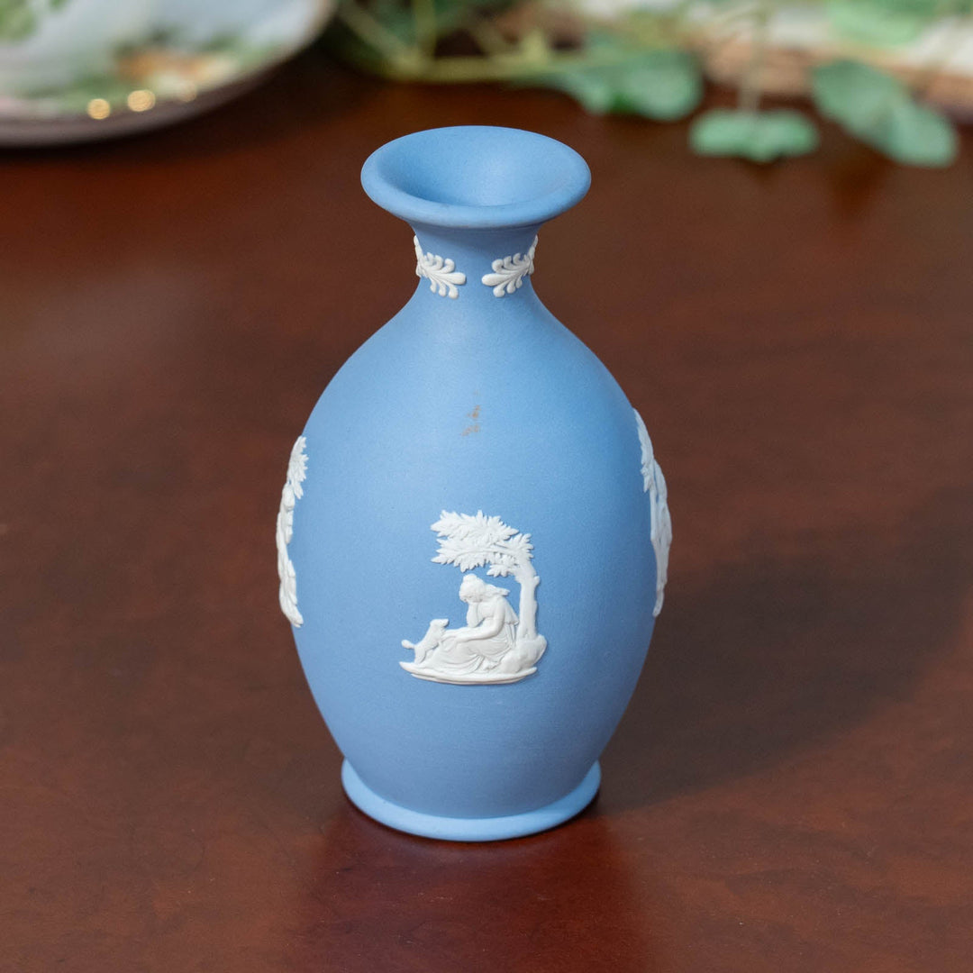 【WEDGWOOD ウェッジウッド Jasper ジャスパー】フラワーベース ペールブルー /23K-C[m]