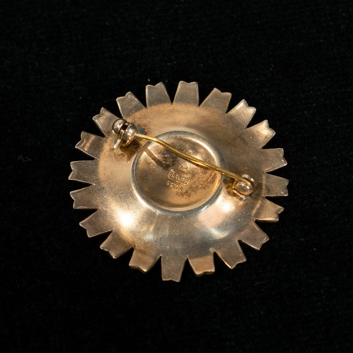 【Anton Michelsen アントンミッシェルセン】デンマーク王室御用達の銀工房製 シルバー デイジーブローチ /23K