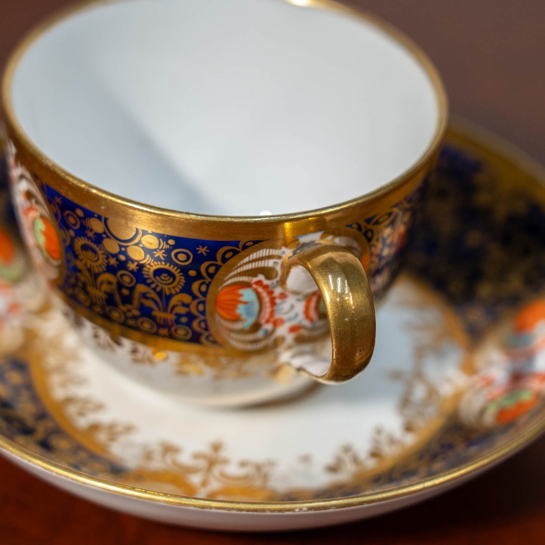 【Spode スポード】煌びやかなイマリパターンが美しい コーヒーカップ&ソーサー[m]