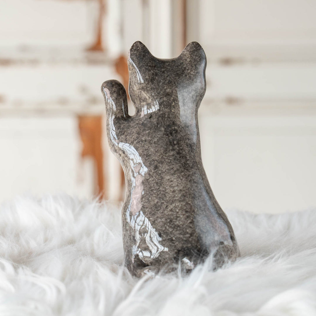 【Winstanley Cat ウィンスタンレイ キャット】◇招き猫を思わせる前足を上げたフォルムが印象的 Solid grey グレー /24E[m]